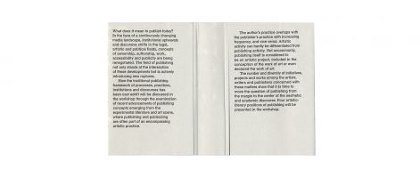 Publishing as Artistic Practice