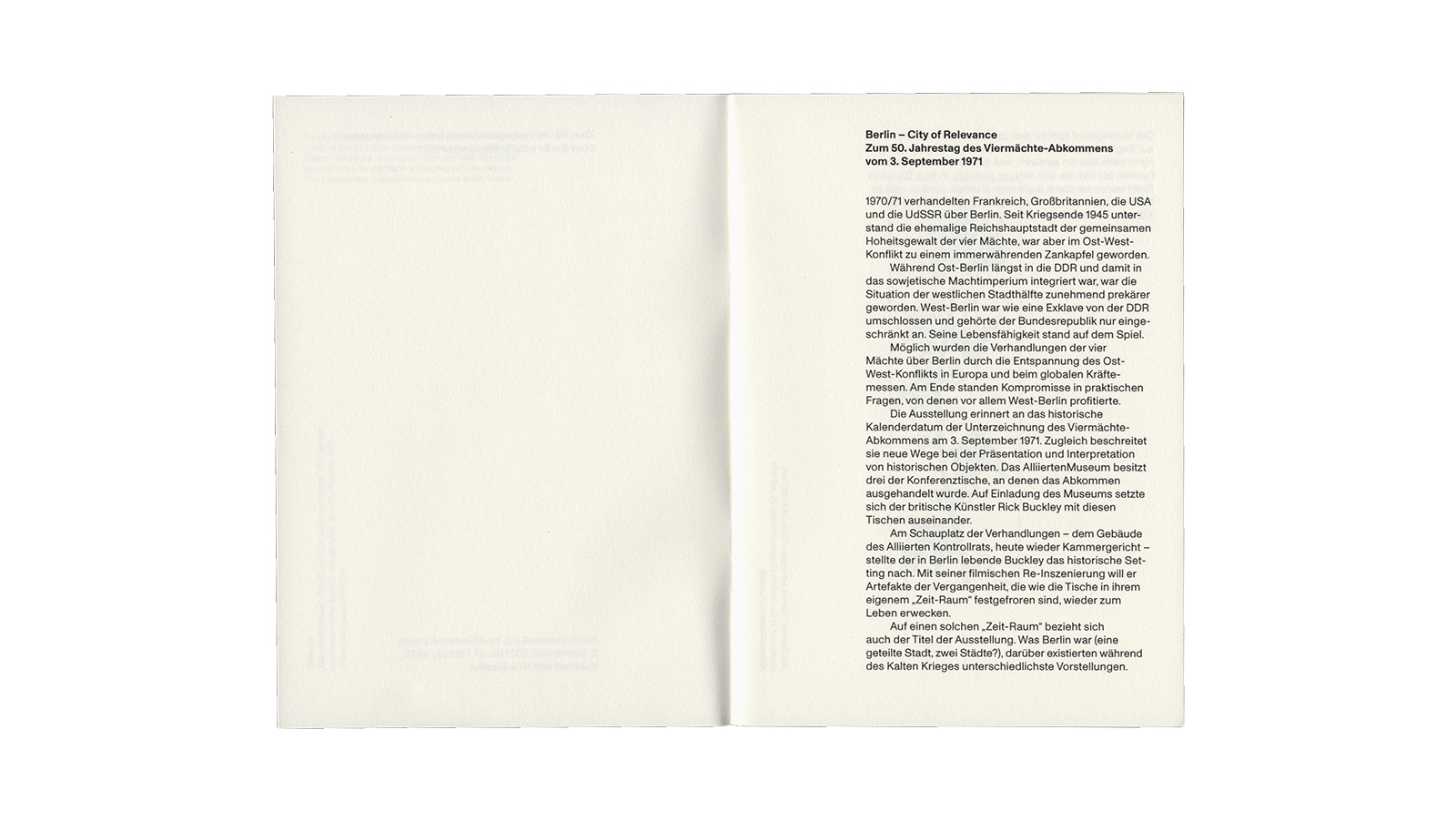 Alliierten Museum / Rick Buckley &ndash; Berlin City of Relevance