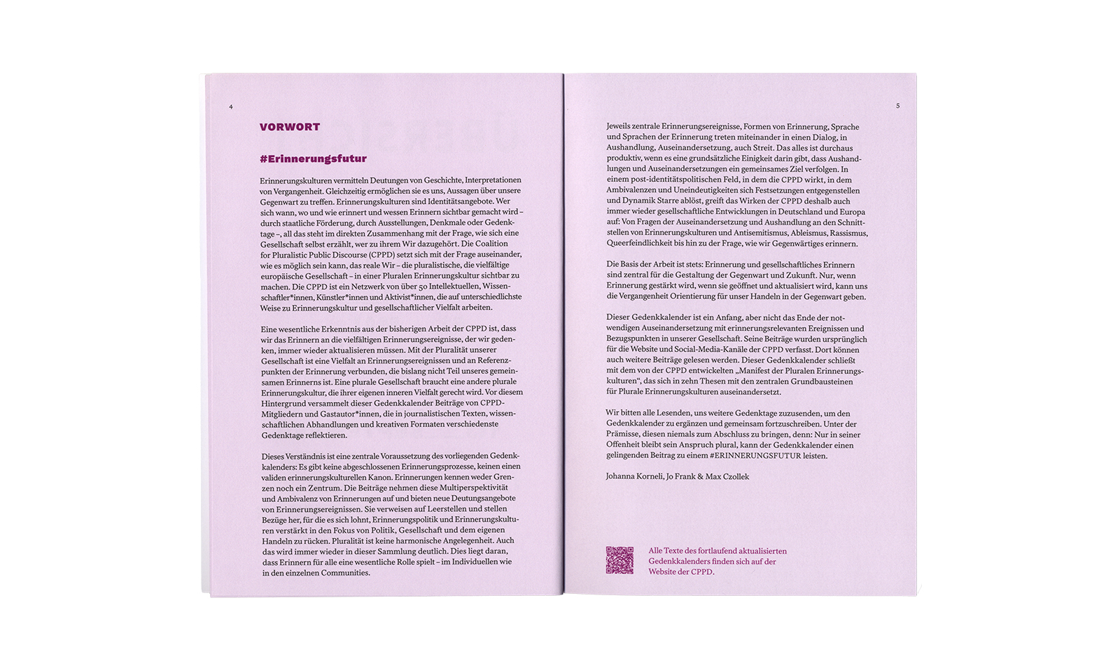 Coalition for Pluralistic Public Discourse &ndash; Gedenkkalender
