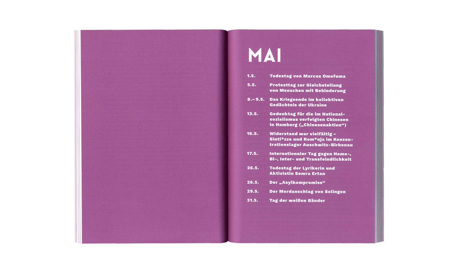Coalition for Pluralistic Public Discourse &ndash; Gedenkkalender