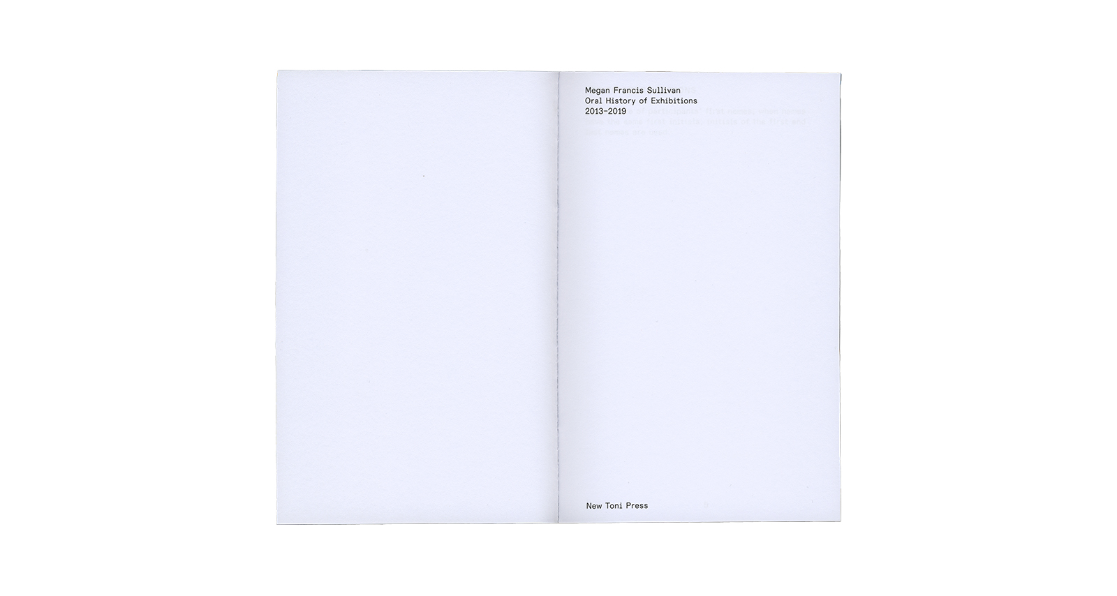 Megan Francis Sullivan &ndash; Oral History of Exhibitions 2013&ndash;2019