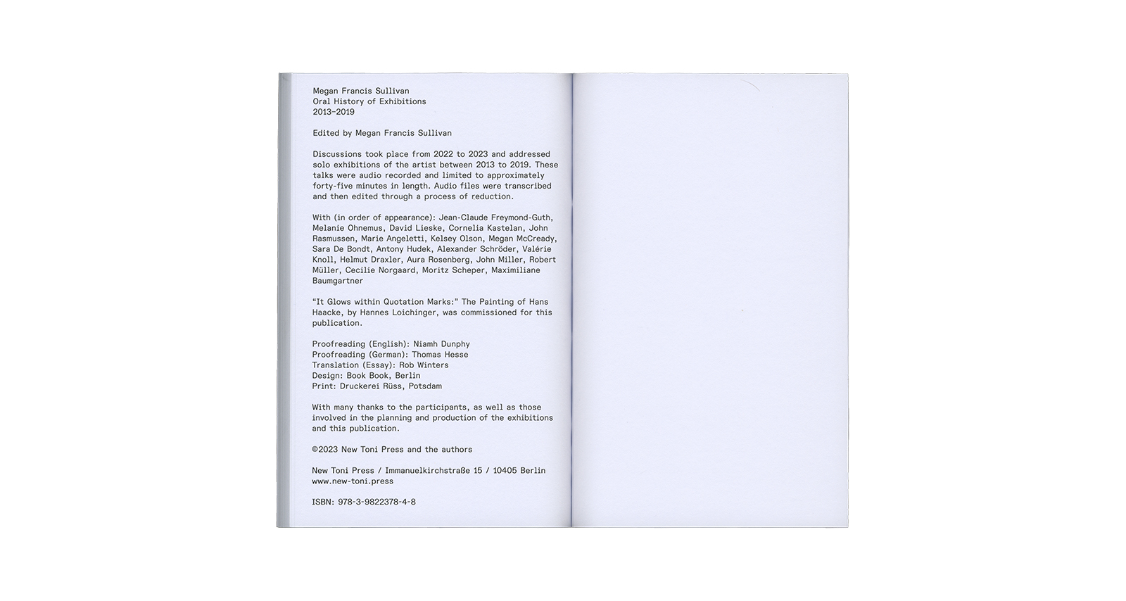 Megan Francis Sullivan &ndash; Oral History of Exhibitions 2013&ndash;2019